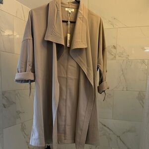 Max Studio Taupe Open Front Jacket